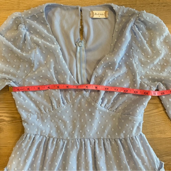 Altar’d State Eliza Dress French Blue Swiss Dot Women’s Size Small Ruffles - Picture 6 of 10